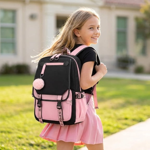 School Backpack 21L Lightweight Schoolbag with USB Charging Port, Heavy Duty Durable Bookbag for Students School Daily Use