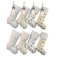 thumbnail image 5 of 4pcs Furry Christmas Stockings Assorted Color for Home and Office Decors Holiday Mantlepiece Socks, 5 of 9