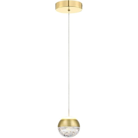 

MANXING Mini Pendant Lighting for Kitchen Island: Globe Pendant Lights Modern LED Single Ceiling Hanging Light Fixture with Bubble Crystal for Bathroom Bedroom - Chrome Silver