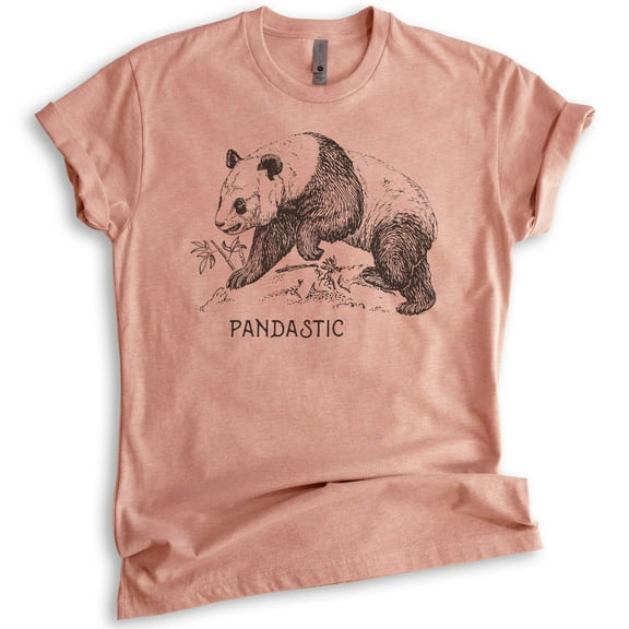 Pandastic Shirt, Unisex Women's Men's Shirt, Panda Bear Shirt, Bear Shirt, Heather Sunset, Medium