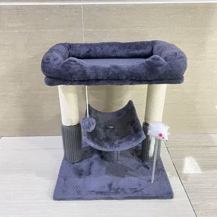 17FEIVRLU Pet furniture,Cat Tree Tower for Indoor Cats, Tall Cat Scratching Post with Large Bed for Maine Coon Big Cats, Sisal Cat Scratcher with Soft Perch & Hammock, Stable Cat Stand -Gray