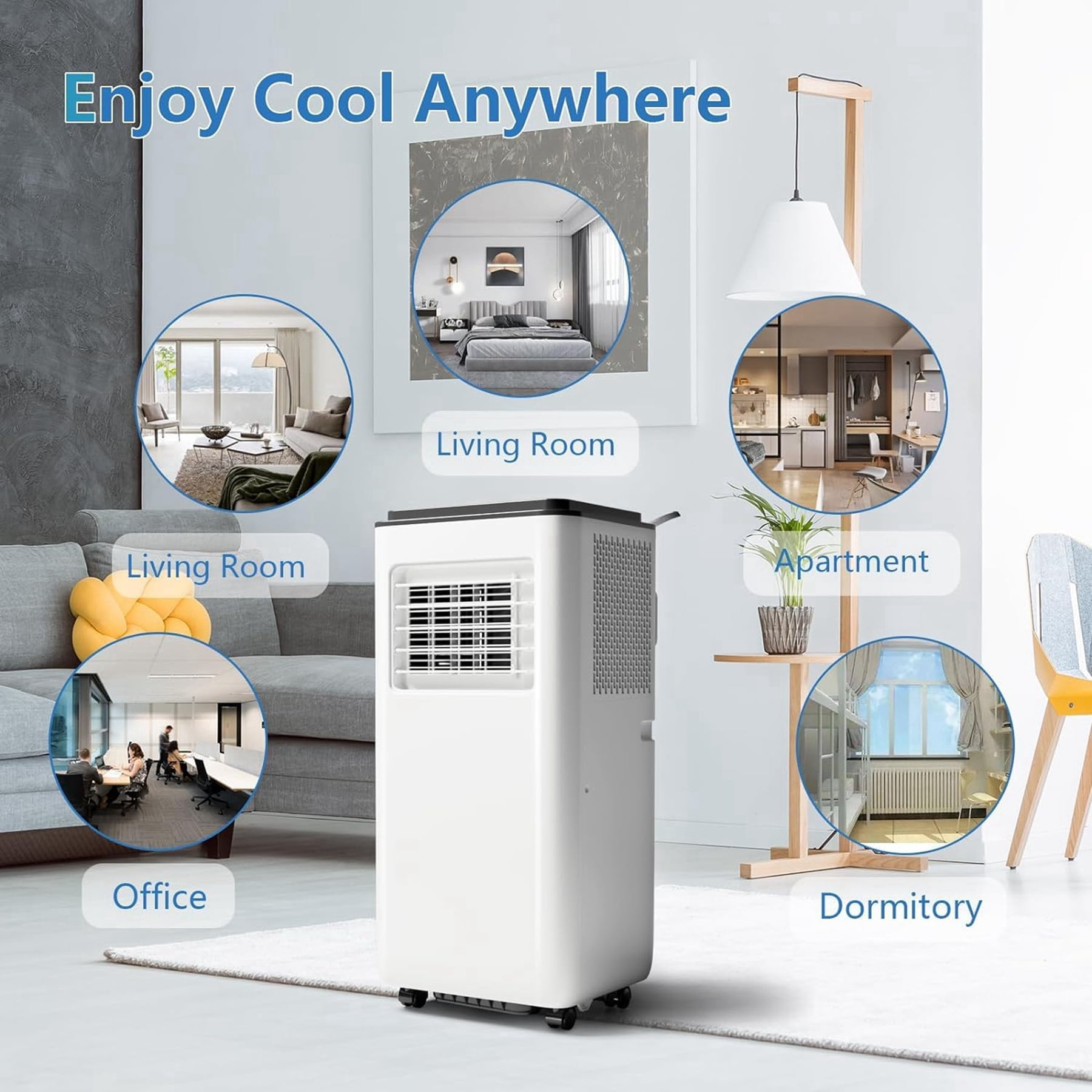 Aoile 10,000BTU ASHRAE Portable Air Conditioner 3-In-1 Quiet AC Unit Cools Rooms up to 450 Sq.Ft