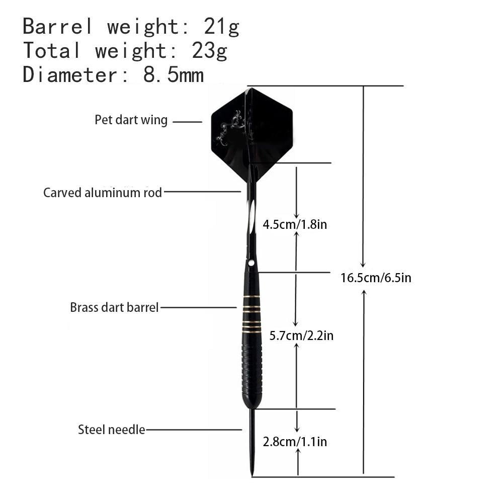 Steel Needle Tip Darts With Dart Flights Aluminium Shafts 23g Prof 