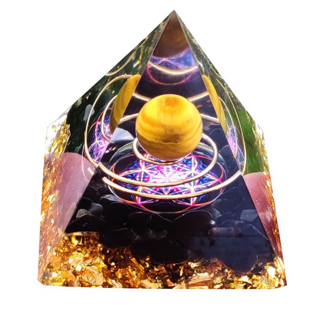 Pirámide de orgón curativo Reiki de cristal de 6 cm para estudio de oficina (E) Ehuebsd Libre de BPA