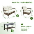 thumbnail image 5 of EAGLE PEAK 4 Pieces Patio Furniture Set Outdoor Wicker Conversation Set Outdoor Patio Chairs, 5 of 8