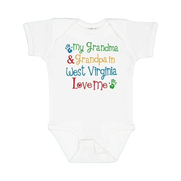 Inktastic West Virginia Grandma Loves Me Boys or Girls Baby Bodysuit