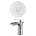 thumbnail image 1 of 15.25-in. W Round Bathroom Undermount Sink Set In White - Chrome Hardware AI-22843, 1 of 7