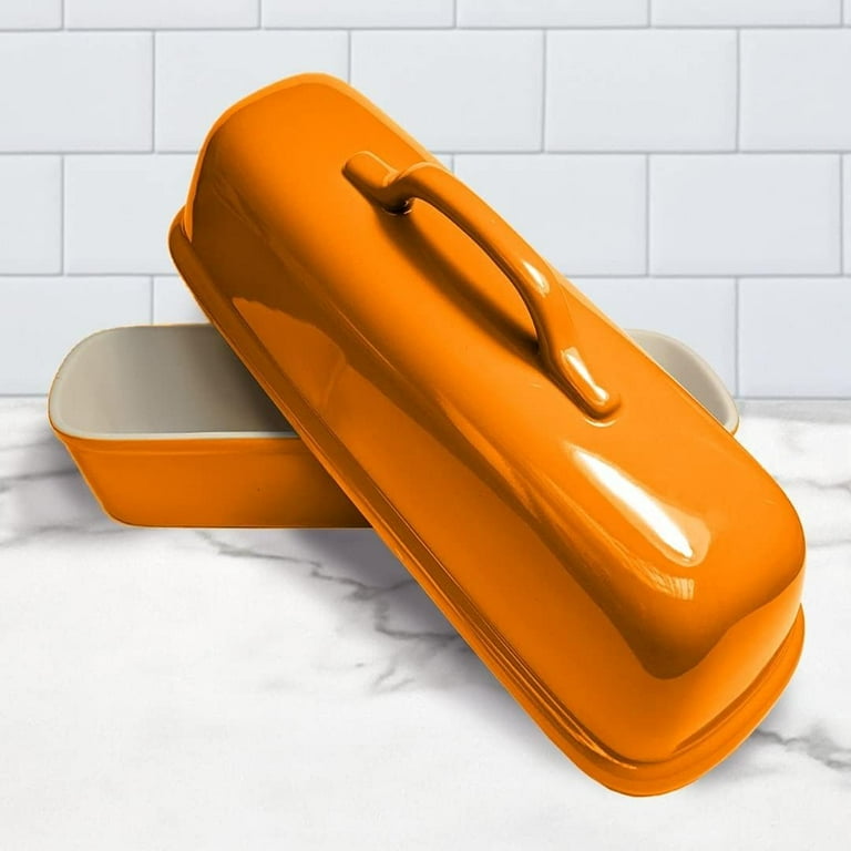 Sassafras Superstone Covered Baker Tangerine Glaze