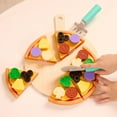 thumbnail image 6 of Battat Pizza by The Slice Plastic Set 7 Multicolor Toppings and Wooden Board, Toddler and Preschool Toys, 6 of 11