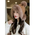 thumbnail image 4 of CoCopeaunt Women Knitted Bomber Hat Cute Plush Fleece Thick Winter Warm Students Girls Cap with Balls, 4 of 6