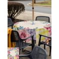 thumbnail image 4 of Outdoor Tablecloth with Umbrella Hole and Zipper, Easter Flowers Square Table Cloth 54x54 Inch Waterproof Tablecloth, Eggs Spring Floral Rustic Vintage Picnic Table Cover for Patio Camping, 4 of 7