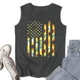 thumbnail image 2 of HAPPIERE Women’s Tank Top Sleeveless Tee Shirts  USA Flag Sunflower Dark Gray Size M, 2 of 5