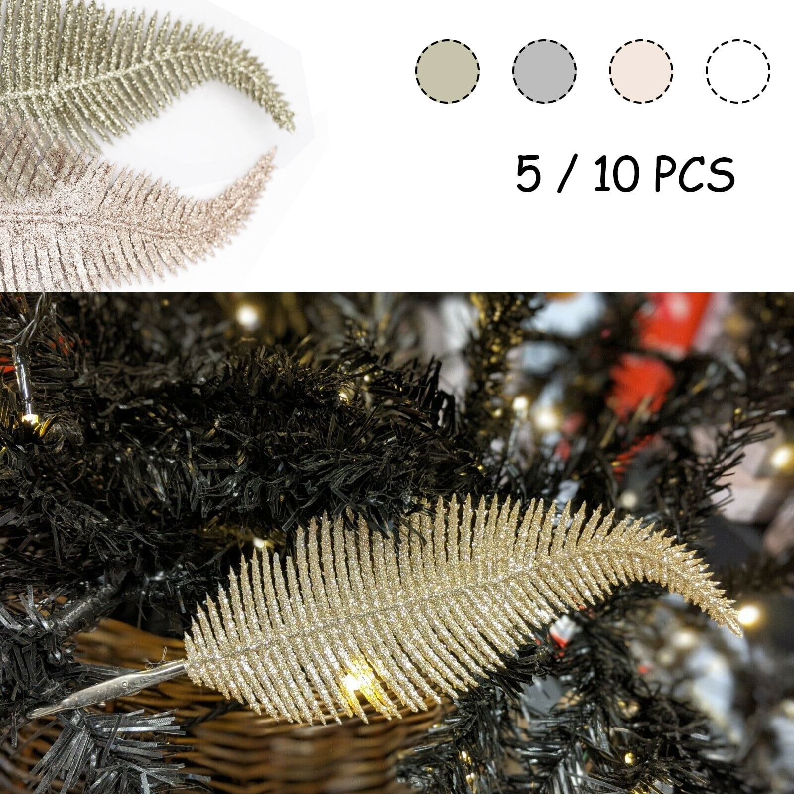2Pcs Artificial White Feather Bird Clip on Christmas Tree Xmas Home Party Decor 