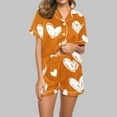 thumbnail image 2 of Tnhcen Valentine's Day Women's Sexy Heart print Short Sleeve Pajama Sets Casual V Neck 2 Piece Homewear Sets S-2XL, 2 of 5