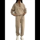 thumbnail image 1 of Conjunto Deportivo de 2 Piezas para Mujer: Sudadera de con Media Cremallera y Pantalón de Chándal Caqui M, 1 of 8