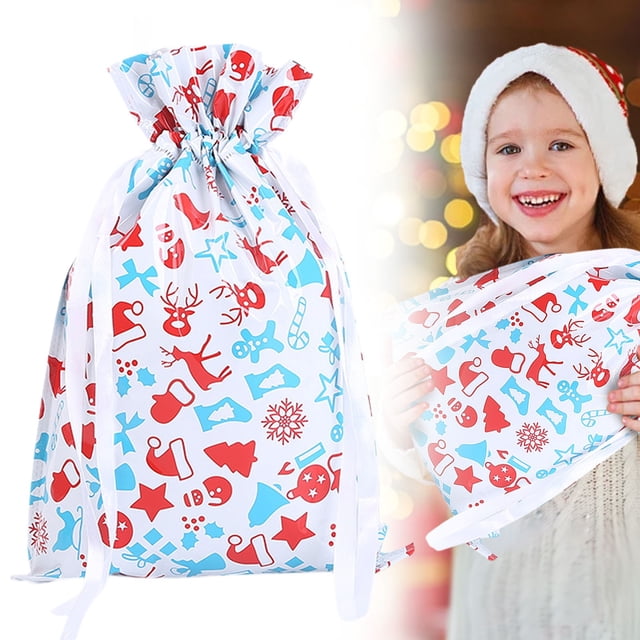 Christmas DecorGift Wrapping PaperChristmas Bags Christmas Wrapping Bag Santa In 4 Sizes 6 Designs With Inserted Ribbons And Tags For Xmas Holiday WrappingPackaging case