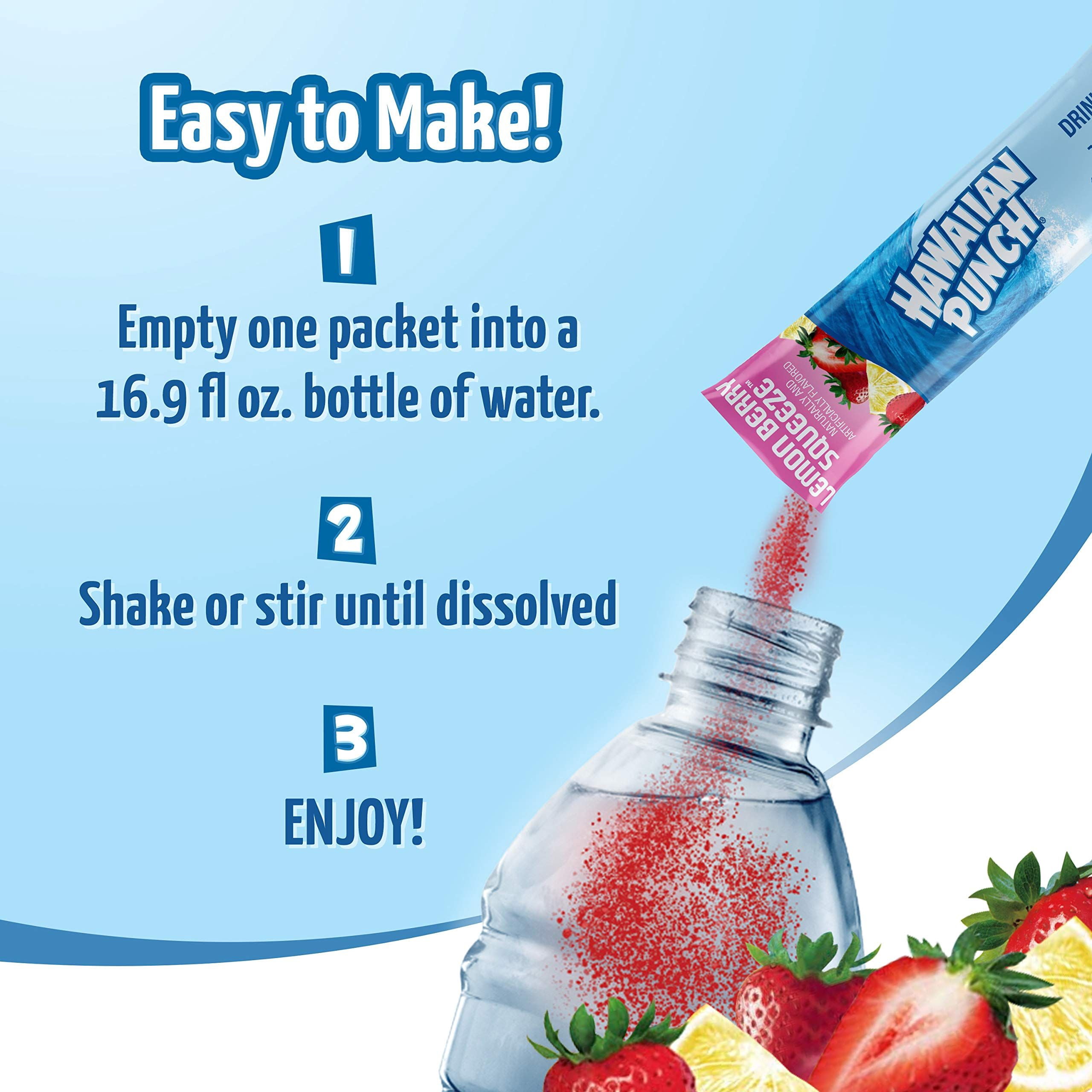 Hawaiian Punch Powder Drink Mix – Sugar Free & Delicious, Excellent Source Of Vitamin C (Lemon Berry Squeeze, 96 Sticks)