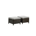 thumbnail image 3 of PARKWELL 2PCS Patio Rattan Ottoman Outdoor Foot Rest with Gray Cushion in Brown Wicker, 3 of 7