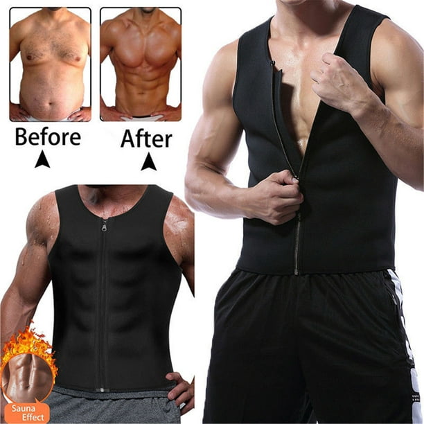 Men Sauna Sweat Vest Weight Loss Waist Trainer Workout Vest