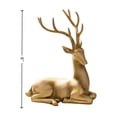 thumbnail image 3 of Christmas Reindeer Figurines, Gold Christmas Deer Statue Sculpture Crafts Collection, Table Centerpiece Decor Ornaments for Mantle Xmas Decor, 3 of 7