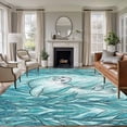 thumbnail image 2 of Seal Area Rugs 5x7 ft Watercolor Gradient Blue Green Seal Seaweed Sands Washable Rug Non Slip Indoor Carpet Absorbent Floor Mat for Living Room Bedroom Dining Room, 2 of 9
