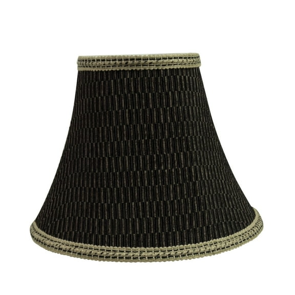 Aspen Creative 70157-21 One-Light Plug-In Swag Pendant Light Conversion Kit with Transitional Bell Fabric Lamp Shade, Black & Brown, 12" width