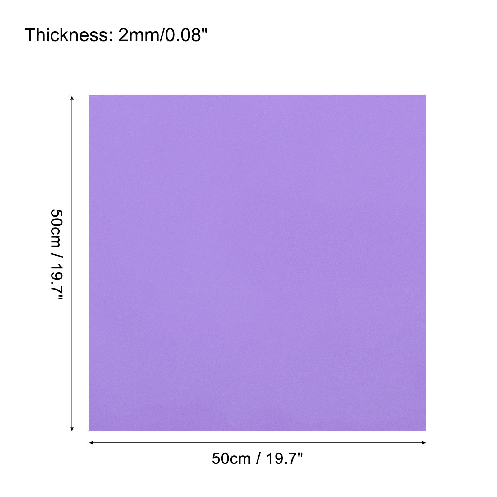 Uxcell EVA Foam Sheets Light Purple 19.7 Inch x 19.7 Inch 2mm Thick Crafts Foam Sheets for Costumes, Arts and Crafts Projects Pack of 5