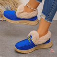 thumbnail image 7 of FRSASU Women's Winter Loafers Dressy Casual Slip On Non Slip Round Toe Fur Lined office Walking Shoes Blue, 7 of 7