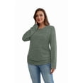 thumbnail image 5 of Ronuti Womens Sweaters Long Sleeve Shirts Fall Fashion 2026 Trendy Tops Ruched Outfits Winter Clothing Green Shirts, 5 of 8