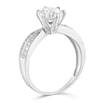 thumbnail image 3 of Wellingsale Ladies Solid 14k White Gold Polished CZ Cubic Zirconia Round Cut Engagement Ring with Side Stones - Size 8.5, 3 of 6