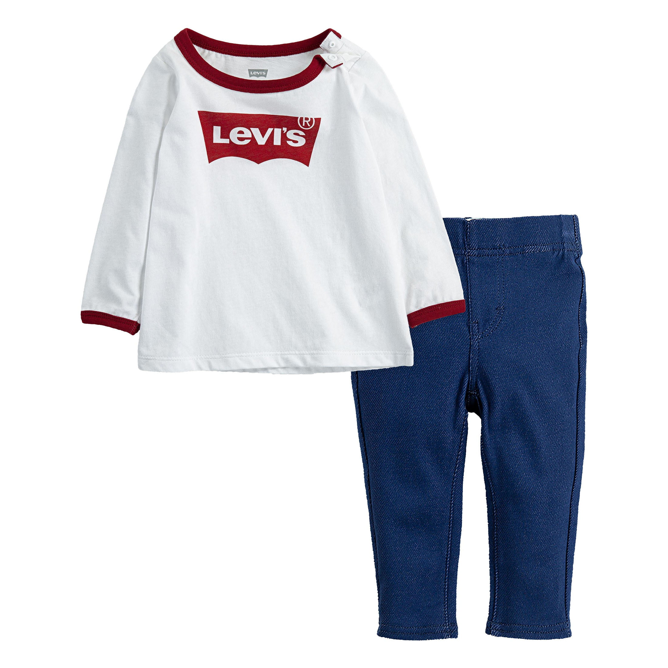 Levi's baby-girls Hoodie and Denim 2-piece Outfit Set 