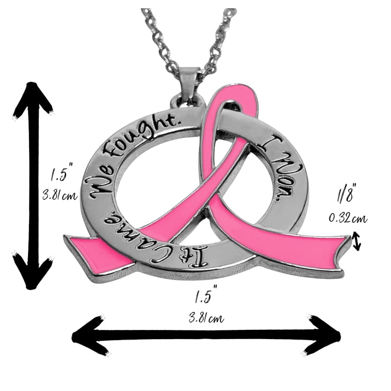 ribbon necklace アメジスト　＊お値下げ不可 It Came We Fought I Won Awareness Ribbon Survivor Necklace for