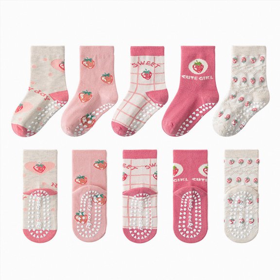 WUANDIXFA Socks for Newborn Baby Boy Cute Soft Socks 5 Pack Toddler Baby Socks Comfortable Soft Fashion Cute Cartoon Toddler Baby Floor Socks,C,1-3 Years