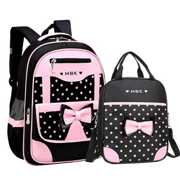 Bolsas escolares para niñas, 2 unidades de mochila elemental, A27#2pcs Negro, 2Pcs BagSet L, Computadora portátil