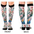 thumbnail image 4 of FORMRS Womens Knee High Socks Casual Long Thick Travel Daily Wear, 2 Pairs, Vibrant Flowers, 4 of 6