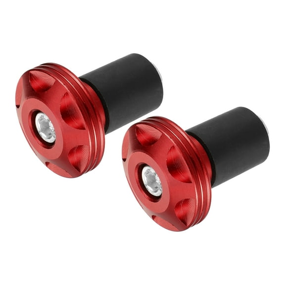 Unique Bargains 2 Pcs Motorcycle Handlebar End Plug Aluminum Alloy 7/8" 22mm 32mm OD Fashionable Red