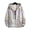 Grey, variant on Men Jacket Glittery Reflective Panels Hooded Long Sleeve Zipper Closure Disco Coat with Decorative Cuffs Parties Nightclubs Wear