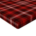 thumbnail image 2 of Ambesonne Plaid Fitted Sheet 2 Pcs Set, Nostalgic Striped British, California King, Scarlet Black White, 2 of 3