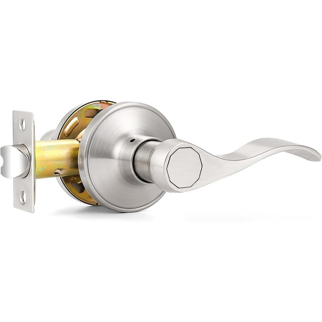 Poignées de Porte Intérieures Levier de Passage en Nickel Satiné Poignée de Porte pour Garde-Robe Couloir Poignées Intérieures