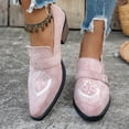 thumbnail image 5 of Women Shoes Block Heel Loafers for Women Suede Western Embroidery Pointed Toe Slip On Heels for Women Comfort Wide Feet Non Slip Vintage Ethnic Casual Dress Shoes for Women Autumn Winter Metal Buckl, 5 of 8