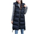 thumbnail image 2 of Ailaofu Long Puffer Vest Women Quilted Hooded Vest Padded Sleeveless Coat Jackets With Pockets, 2 of 7