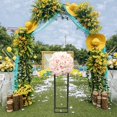 thumbnail image 6 of Metal Wedding Flower Stand Floor Vase Column Flower Stand Geometric Centerpieces Vase for Tabletop Flower Arrangement Event Reception Tables Decoration (29.52" H, W/ Metal Plate, Black), 6 of 9