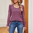thumbnail image 5 of STETMN Square Neck Sweater for Women Loose Long Sleeve Knit Tops Casual Stylish Thermal Shirts, 5 of 8