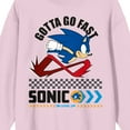 thumbnail image 2 of Sonic The Hedgehog Modern Gotta Go Fast Crew Neck Long Sleeve Cradle Pink Men's Sweatshirt
-Small, 2 of 2