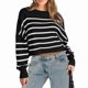 thumbnail image 2 of Women's Fall Cropped Striped Sweaters Long Sleeve Crewneck Winter Tops Jumper, 2 of 5