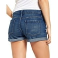 thumbnail image 2 of Necooer Women's Mid Rise Stretchy Denim Shorts Ripped Folded Hem Short Jeans(Large,Dark blue), 2 of 5
