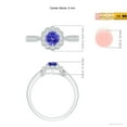 thumbnail image 5 of ANGARA Natural Vintage Inspired Tanzanite Milgrain Ring with Diamond Halo in 14K White Gold for Women (Size-5mm) | December Birthstone, Anniversary, Jewelry Gift for Women | Natural Tanzanite Ring, 5 of 10