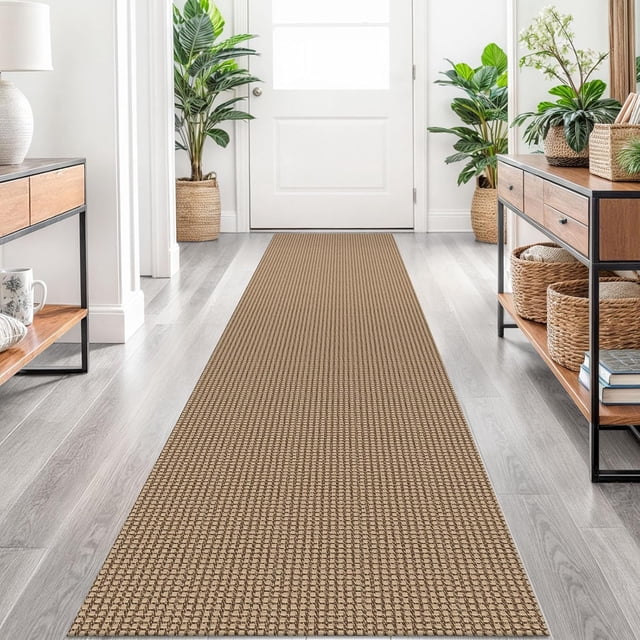 Braided Area Rug x Ft Washable Rugs for Entryway Throw Rugs Rubber Backed Boho Door Mat Indoor Entrance Cotton Kitchen Rugs Woven Front Door Rug for Foyer Living Room Tan/