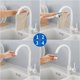 thumbnail image 3 of Grifo de cocina con caño alto, mezclador monomando para fregadero, giratorio 360°, grifo mezclador de cocina de agua fría y caliente de latón con aireador extraíble, forma de U, blanco, 3 of 5