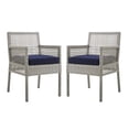 thumbnail image 1 of Modway Aura Wicker Outdoor Patio Furniture Dining Arm Chair, Gray, 1 of 6